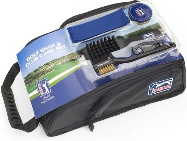 PGA TOUR Shoe Bag with Cleaning Accessories, Black