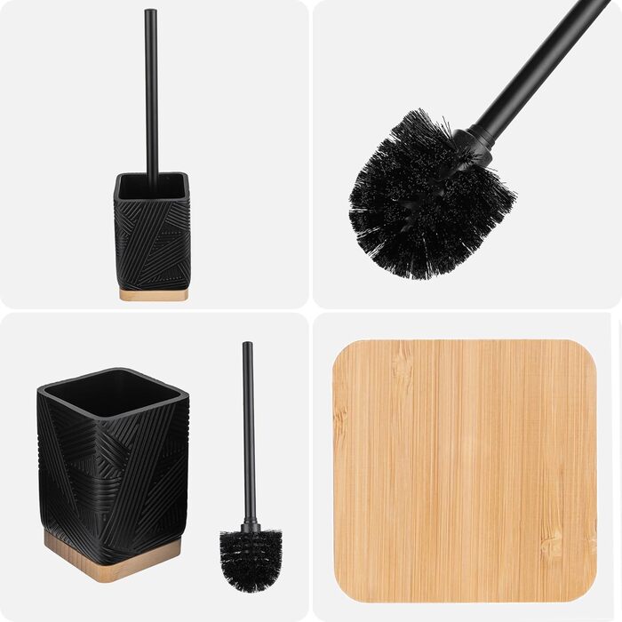 Набір для туалету KADAX: щітка для унітазу з тримачем, чорний, квадратний