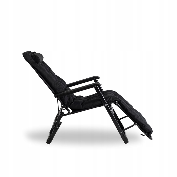 Шезлонг металевий чорний Mebel Elite