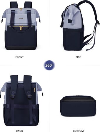Стильний рюкзак LOVEVOOK для жінок: місткий, водонепроникний, 15.6-17.3 дюйми, для роботи, навчання, подорожей (бежевий, хакі, блакитний, темно-синій)