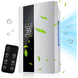 Електричний осушувач повітря 2-в-1 з очищувачем, тихий для дому, LED-дисплей, інтелектуальне керування вологістю, таймер 24 год, пульт ДУ