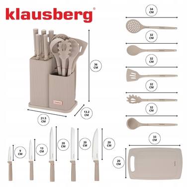 Набір кухонних ножів Klausberg Prestige, 5 предметів у підставці