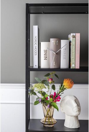 Karlsson KA5628 Table Clock, Trompe-l'oeil Books, Book, Grey, Hardboard and Metal, H20 x 20 x 15 cm