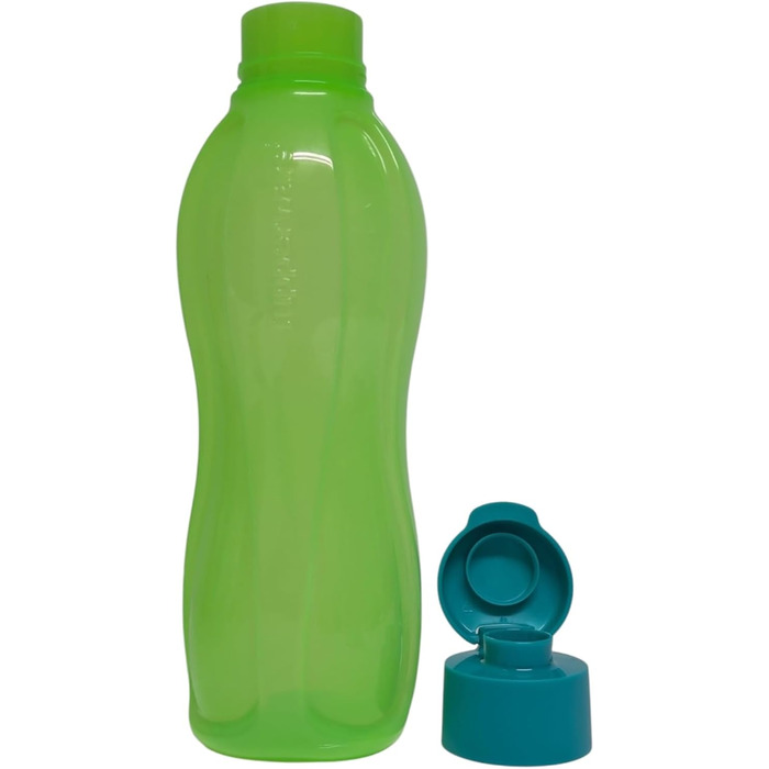 Tupperware To Go Eco 1000ml Eco Easy Flip Top Drinking Bottle EcoEasy XL 1 Liter (Neon Green Turquoise)