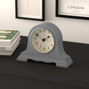 JONES CLOCKS® Speakeasy Table Clock | Classic Napoleon Hat Design | Contemporary classic style for desk, table, shelf or bedside table (Navy Blue)