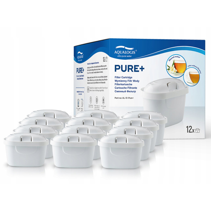 Смінні фільтрувальні картриджі для глека Aqualogis Pure+, 12 шт.