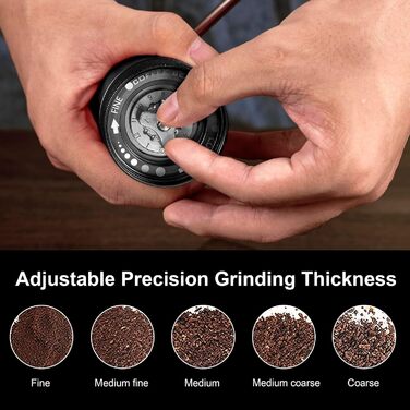NewlukPro M6 Coffee Grinder Manual, Capacity 25g, Hand Coffee Grinder with Sharp Hexagonal Burr, Portable Manual Coffee Bean Grinder for Pour Over and Espresso