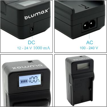 Зарядний пристрій Blumax Turbo LCD Dual/Single для Canon, Nikon, Panasonic, Sony – Dual/Single зарядка NH/LP-E6N/LP-E6, Sony NP-FM500H