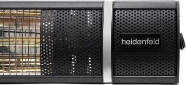 Інфрачервовий нагрівач Heidenfeld IH110 | 3 роки гарантії - 3000 Вт - з пультом дистанційного керування - електричний нагрівач для тераси | Чорний