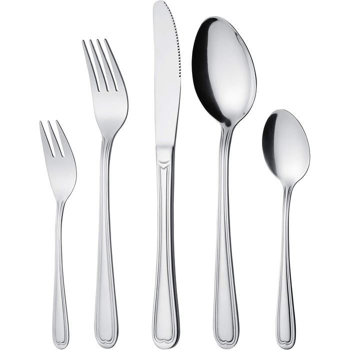 GRÄWE Cutlery Set for 12 People, Stainless Steel, 100-Piece Dinnerware Set, Nickel-Free, Rust-Proof, Hand-Polished, Dishwasher-Safe - Salzburg Series