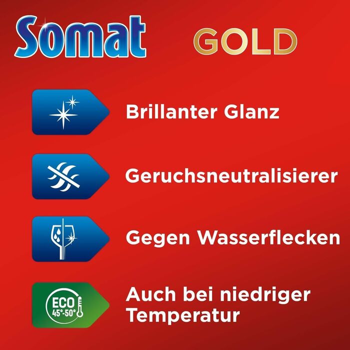 Таблетки для посудомийних машин Somat Gold, проти припаленого бруду, для низьких температур, 105 шт