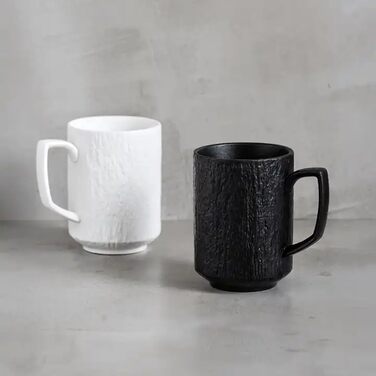 Набір з 4 чашок для еспресо Saumo з підставками, кераміка, 350 мл, білий – сучасний дизайн для дому, офісу та особливих випадків