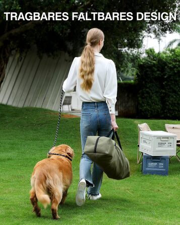 Складана переноска для собак середніх порід, 76x54x54 см, зелена. Зручна переноска для автомобіля з регульованим дизайном, міцна сітка та м'яка підстилка для дому та подорожей