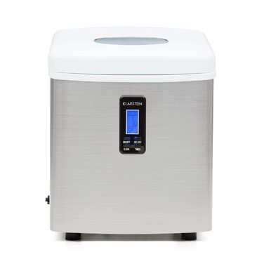 Машина для приготування льоду Klarstein Eiswürfelmaschine Klein, 3.3 л, 15 кг льоду, 2 розміри, LED-дисплей (Білий)