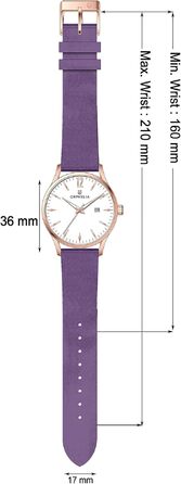 Жіночий аналоговий кварцовий годинник Orphelia Fashion Suede зі шкіряним ремінцем (Фіолетовий)