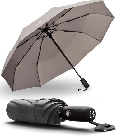 Вітростійкий парасолька LOGAN & BARNES Boston (сірий) - парасолька-тростина з тефлоновою просоченням, витримує вітер до 140 км/год