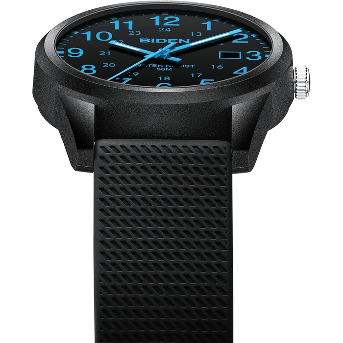 Чоловічий годинник: аналоговий кварцовий годинник з водозахистом 30M, стильний дизайн для чоловіків (R015 - Чорний / Синій)