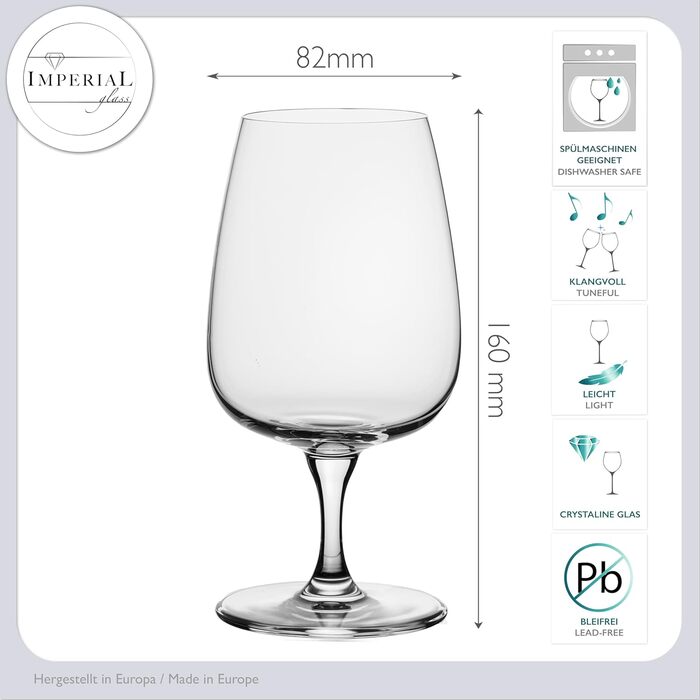 Набір з 4 білих келихів 'Milano' 480 мл (Crystalline Glass) - для вина Шардоне, миючі в посудомийній машині