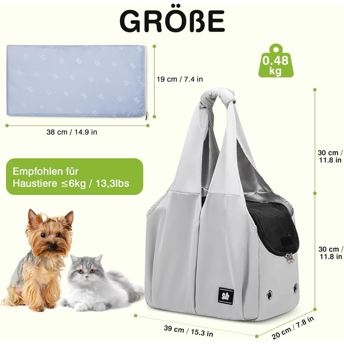 Чорна сумка-переноска для собак та котів ALLSOPETS - легка, дихаюча, для подорожей та відпочинку на природі