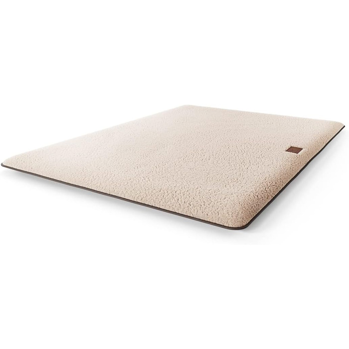 М'яка лежанка для собак Knuffelwuff Calliope з плюшевої тканини 120x80 см - подушка для собак великих, середніх та маленьких порід - для дому, авто, кемпінгу (Бежевий, L 88 x W 55 x H 5 см)