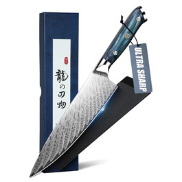 Професійний кухонний ніж Dragon Riot з ручкою з епоксидної смоли, гострі кухонні ножі шеф-кухаря з піхвою (кухонний ніж)