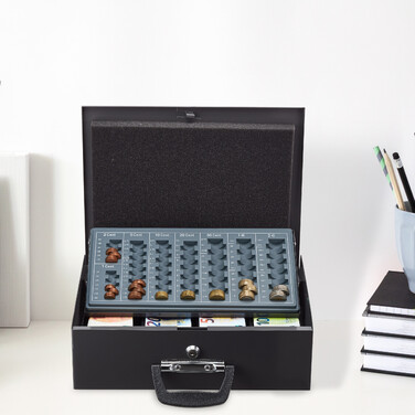 Relaxdays Cash Box with Euro Coin Sorter