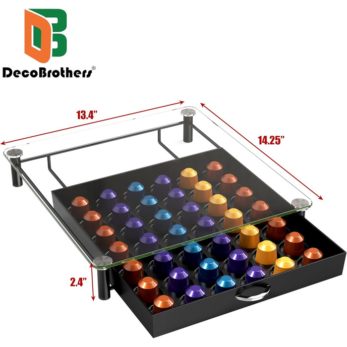Підставка для капсул Nespresso OriginalLine Deco Brothers з кришталевого скла, прозора
