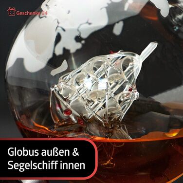 Whisky Decanter Globe | Whiskey Gifts for Men | Christmas Gifts for Men | Globe Decanter | Glass Decanter for Rum Vodka Bourbon | Gifts for Men Grandpa Uncle Dad | Birthday Gift