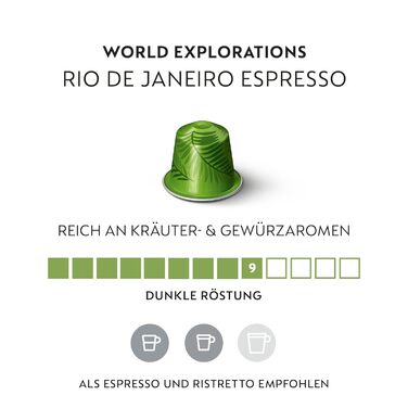 Кава Nespresso Original Paris | Арабіка та Робуста, середнього обсмаження | Ідеально для еспресо | 100 капсул (Ріо-де-Жанейро)