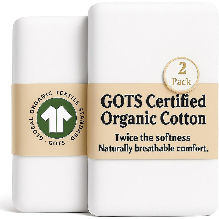 Набір постільних придатків Snuzpod 3 & 5: 2 шт. з органічної бавовни GOTS, 200gsm - м'які та товсті