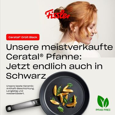 Набір сковорідок Fissler Ceratal Comfort (2 шт.) з керамічним покриттям, 24+28 см. Алюмінієва сковорода з антипригарним покриттям для індукційних плит. Ексклюзивно на Amazon.