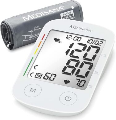 Тонометр на плече Medisana BU 535 Voice з голосовим повідомленням, пам'ятью та визначенням нерегулярного серцебиття, індикатор Ampel-Skala