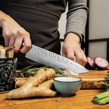 Професійний кухонний ніж KOTAI Gyuto 20 см, японський стиль, ручна робота, ультрашарпий 440C нержавіючий метал