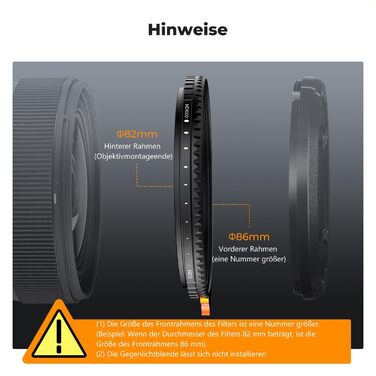 Фільтр ND K&F Concept Nano X-Serie Variabler, 67 мм, регульована щільність (ND3-ND1000)