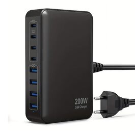 Зарядний пристрій USB-C 620W, 10 портів, швидка зарядка PD PPS 100W, для MacBook Pro/Air, iPad, iPhone 16/15/14/13/12 Pro Max, Samsung (чорний)