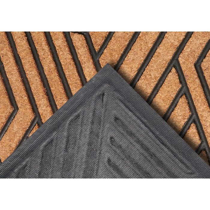 Килимок Hanse Home кокосовий для дому та вулиці 45x75 см (Лабіринт) - вологостійкий, антиковзкий килимок для входу, тераси