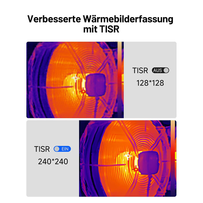 TOPDON TC004 Міні тепловізор, 240x240 IR-роздільна здатність, ручний тепловізійний прилад, 15 годин роботи від акумулятора, частота оновлення 25 Гц, діапазон температур -20℃ до 450℃, високий/низький температурний тригер, чорно-синя палітра