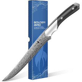 Японський ніж для філетування риби Golden Bird 20 см, з дамаської сталі 67 шарів, преміум-якість, серія Swan