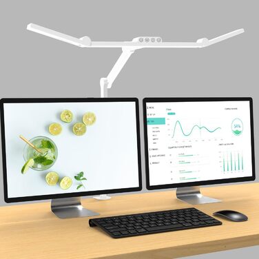 LED настільна лампа 24W з регулюванням яскравості, 1500 люменів, для дому та офісу, з підсвічуванням, гнучка, енергоклас G, біла
