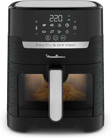 Фритюрниця та гриль Moulinex Easy Fry & Grill Vision 4.2L з вікном, чорний, EZ5068