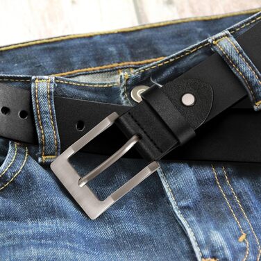 Чоловічий шкіряний ремінь J.Fée, ширина 35 мм, квадратна пряжка, срібна, чорний або коричневий, подарунок для чоловіків, довжина 110-130 см