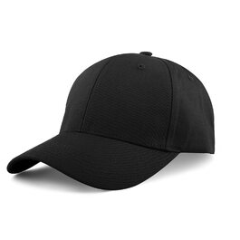 Кепка бейсболка чоловіча/жіноча бавовняна регульована L-XL чорна для спорту та відпочинку