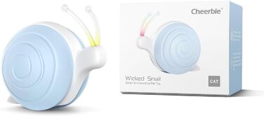Інтерактивна іграшка для котів Wicked Snail з LED-підсвіткою, електрична, заряджається від DC, рухома, подарунок для кошенят, синя