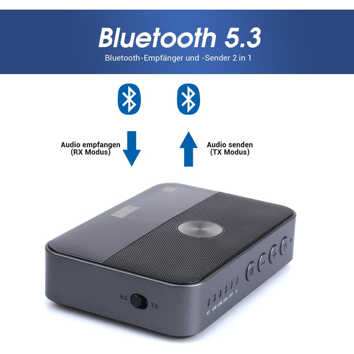 August MR285 Bluetooth 5.3 Аудіо Адаптер: Передавач/Приймач з NFC, Multipoint, AUX, RCA, Оптичний, Коаксіальний, USB для TV, PC, Авто