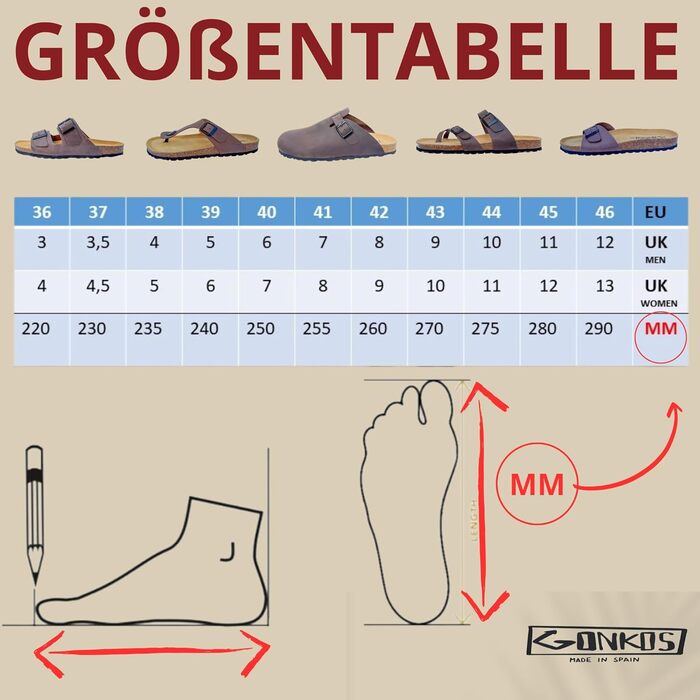 Сндалі шкіряні Ledersandalen анатомічні з корковою устілкою, тауп (Taupe), 41 EU, Іспанія