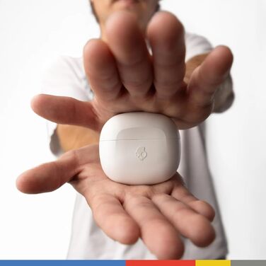 Навушники Skullcandy In-Ear Wireless з активним шумозаглушенням, 27 годин роботи від акумулятора, мікрофоном, сумісні з iPhone, Android та Bluetooth-пристроями (Білий, Rail)