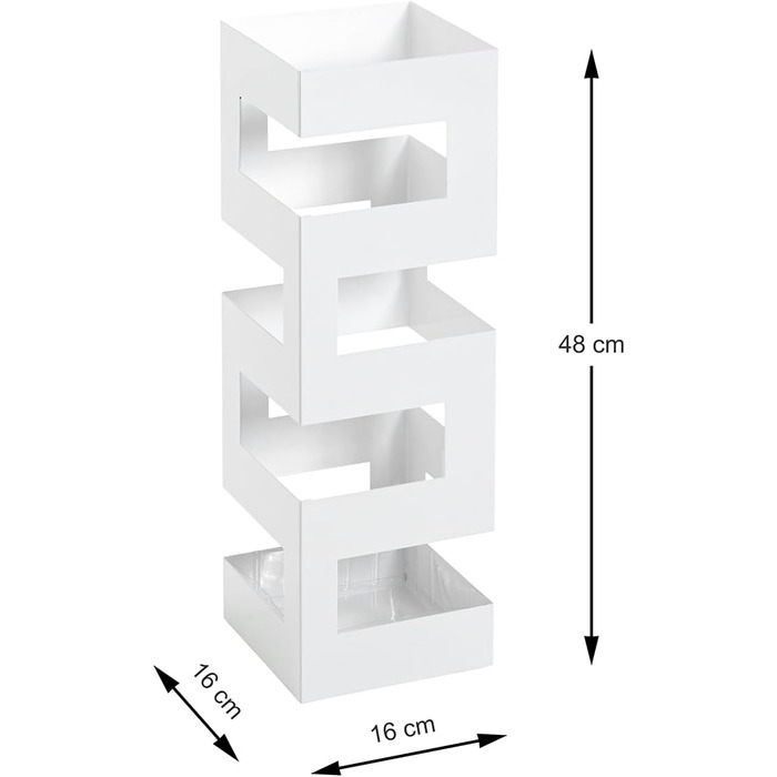 HAKU Modern White Metal Umbrella Stand - 16x48x16 cm - Stylish Home Decor
