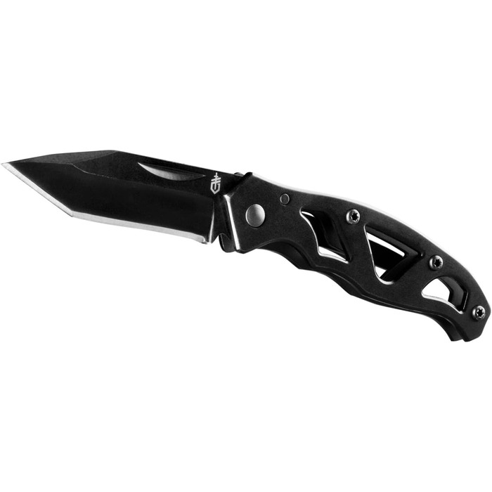Gerber folding knife with plain edge blade and pocket clip (Mini Tanto 5.4 cm)