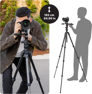 Штатив Manfrotto Befree Advanced 3-Way з тріножкою та рідинною головкою для камер та відеокамер до 6 кг, алюміній, фотоаксесуари для DSLR, CSC, Mirrorless, фото та відео