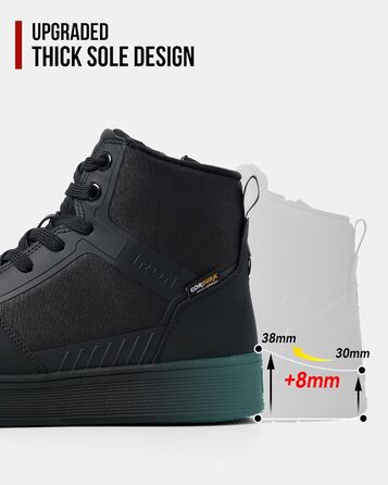 Мотоциклетні черевики RIDEIRON для чоловіків: водонепроникні, з антиковзаючою підошвою, дихаючі, стильні та зручні. Розмір 44 EU, чорний колір. Підходять для всіх сезонів.